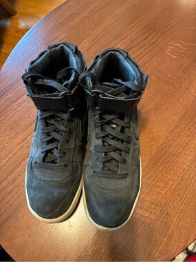 Nike John Elliott Black Suede High-Top Lace & Strap Sneakers